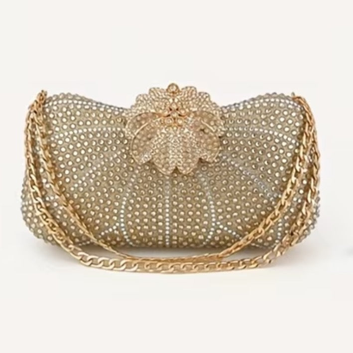Crystal Floral Luxe Clutch