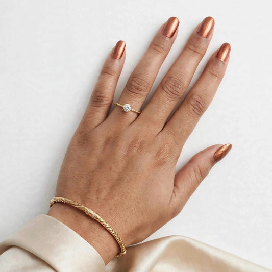 Curbic Zirconia Ring