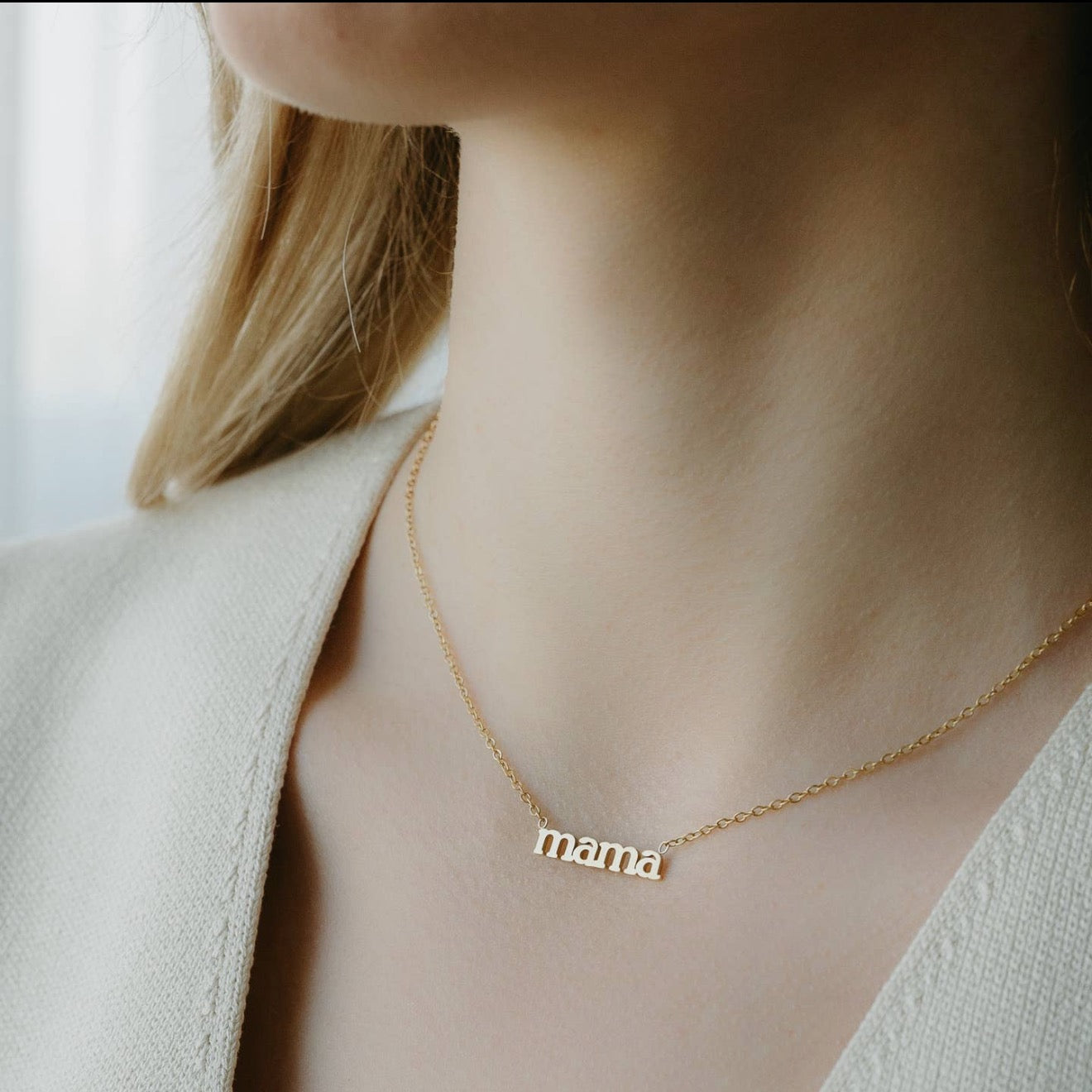 Dainty Gold Mama Necklace