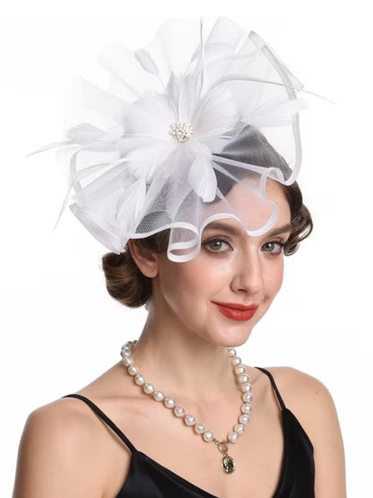 Champagne Flower Feather Fascinator