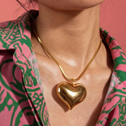 Laetitia Gold Heart Pendant Necklace