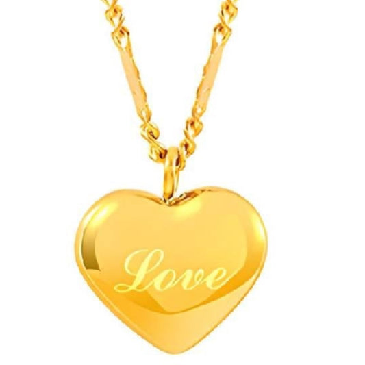 Serenity Heart Pendant Necklace with "Love"