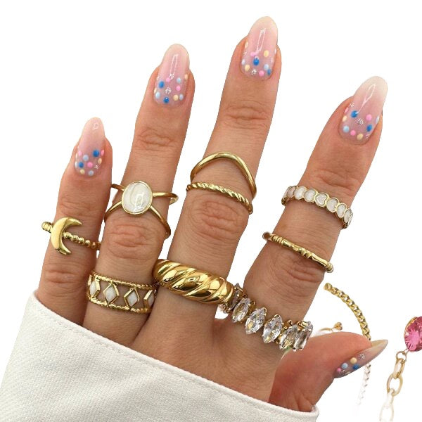 Gold Tone Twisted Open Ring