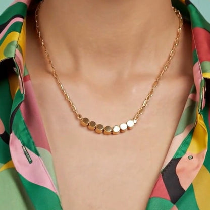 Tanya Cube Beaded Chain Necklace