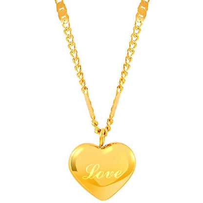 Serenity Heart Pendant Necklace with "Love"