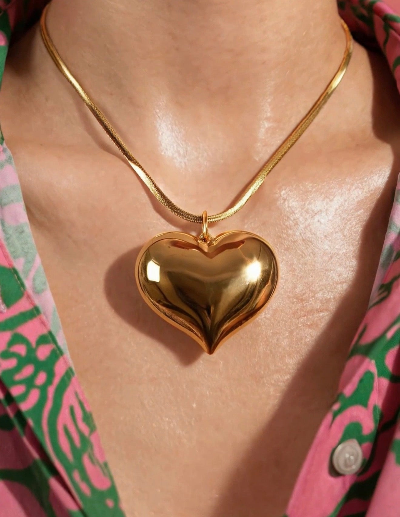 Laetitia Gold Heart Pendant Necklace