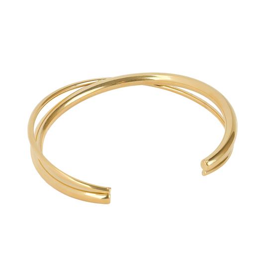 Criss-Cross open Bangle Design.