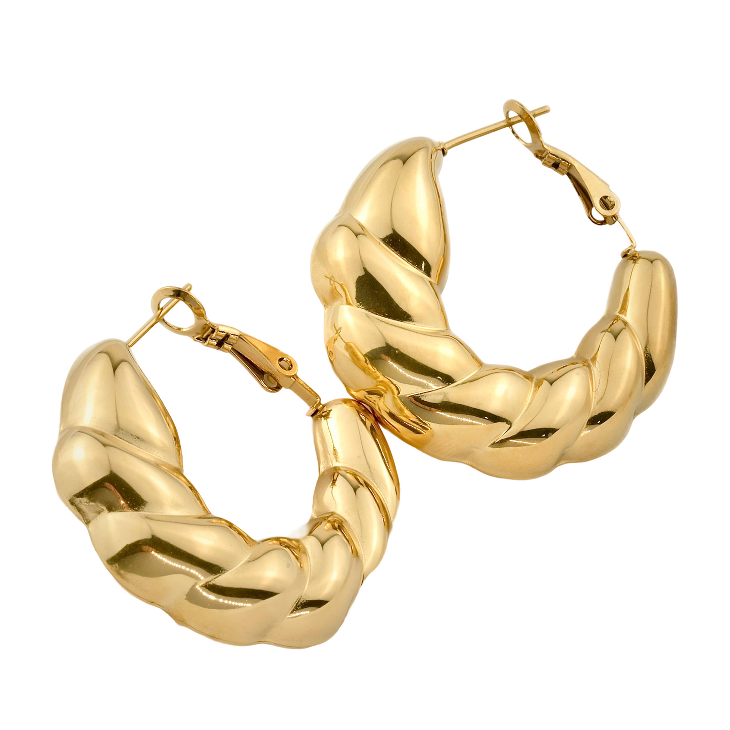 Aria Chunky Twisted Hoop Earrings