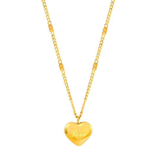Serenity Heart Pendant Necklace with "Love"