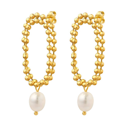 Beaded Pearl  Earrings