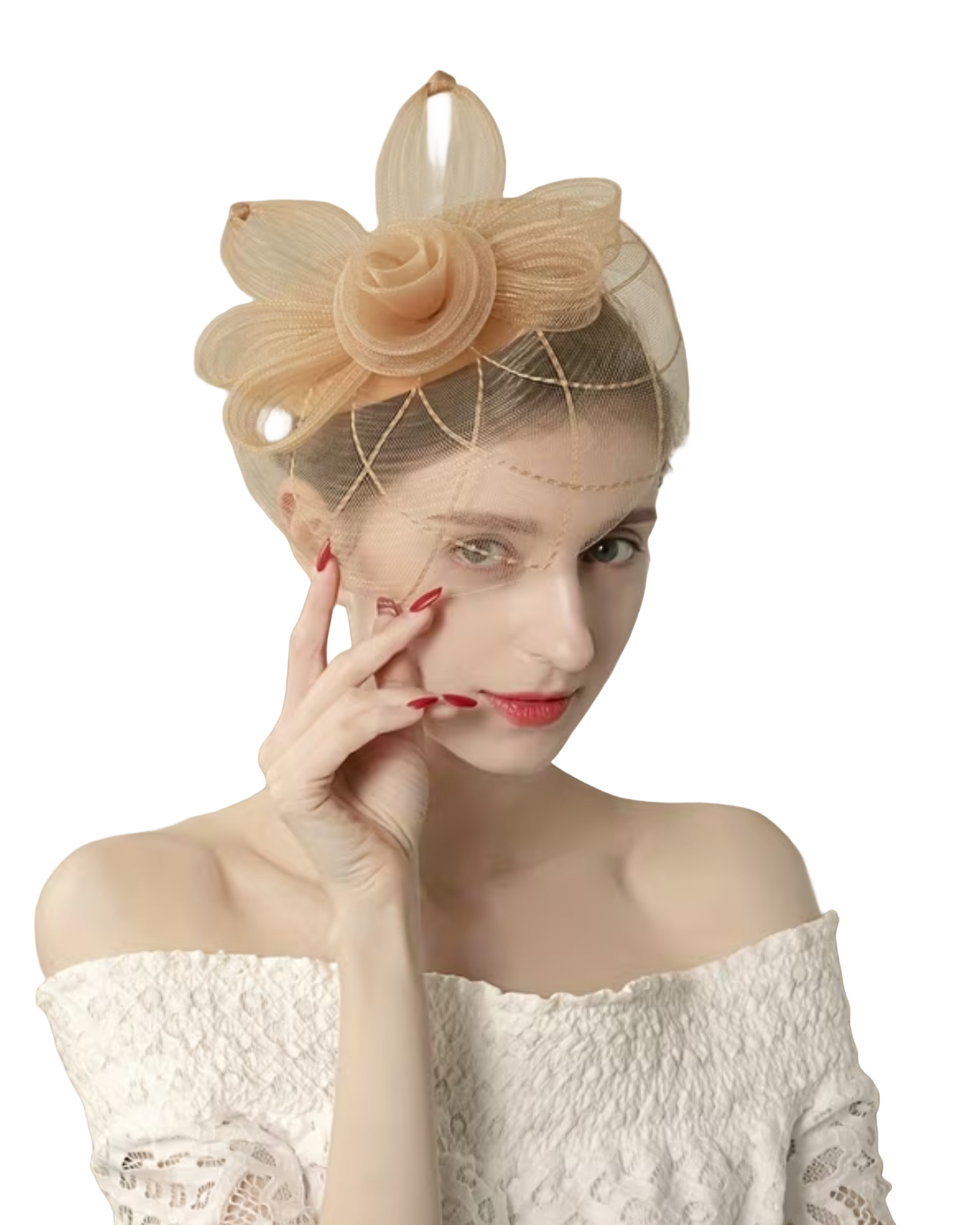 Champagne-Beige Fascinator