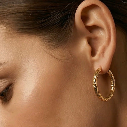Gold Tone Hammered Earrings