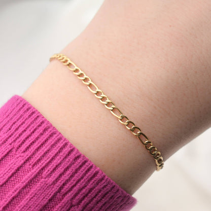 Classic Figaro chain bracelets.