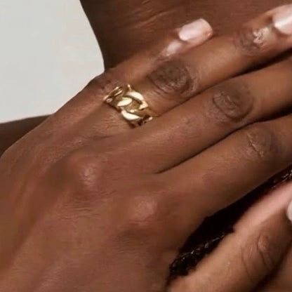 Cuban Gold-Tone Link Ring