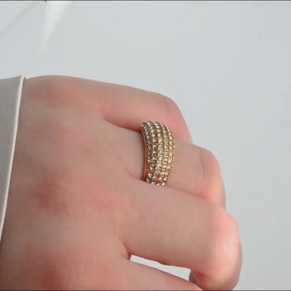 Tessa Chunky Dome Rings - B Pavé Diamond