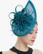 Lake Blue Floral Brim Fascinator