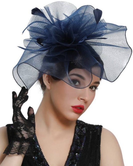 Navy Mesh Fascinator Hat