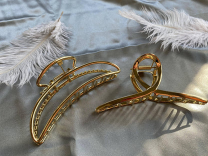 Large Hollow Twisted Hair Claw Clip, Thick Hair: Twist