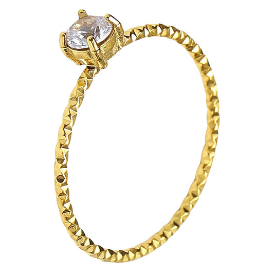 Evie 18k Gold Curbic Zirconia Ring