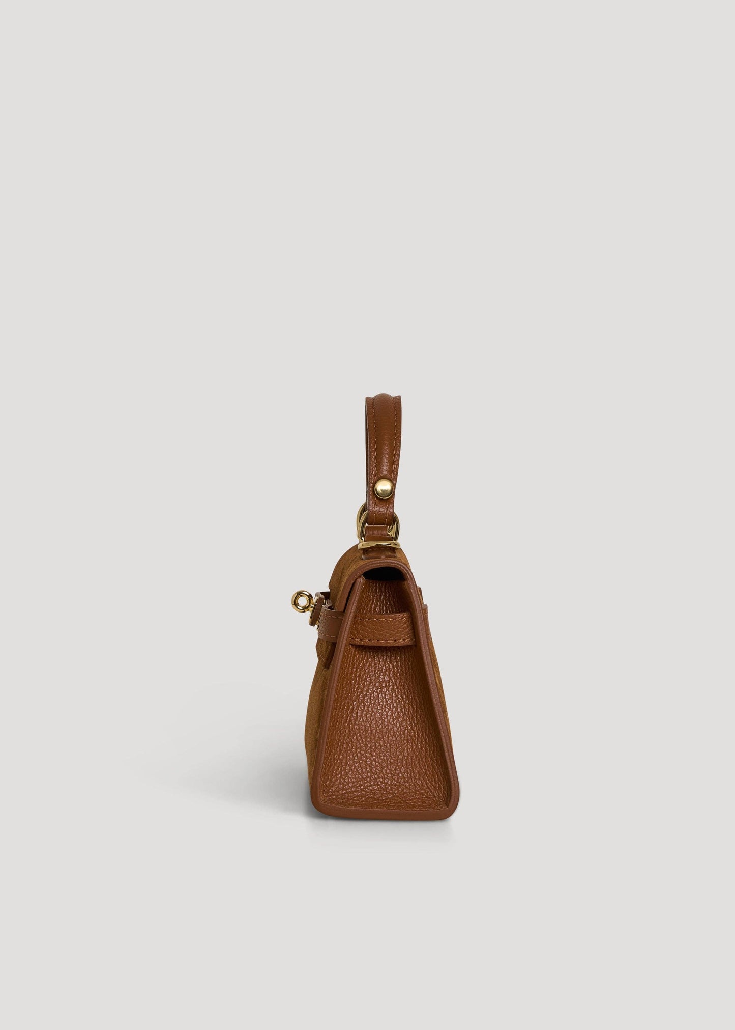 Victoria Bag in Tan Suede and Dollar Leather