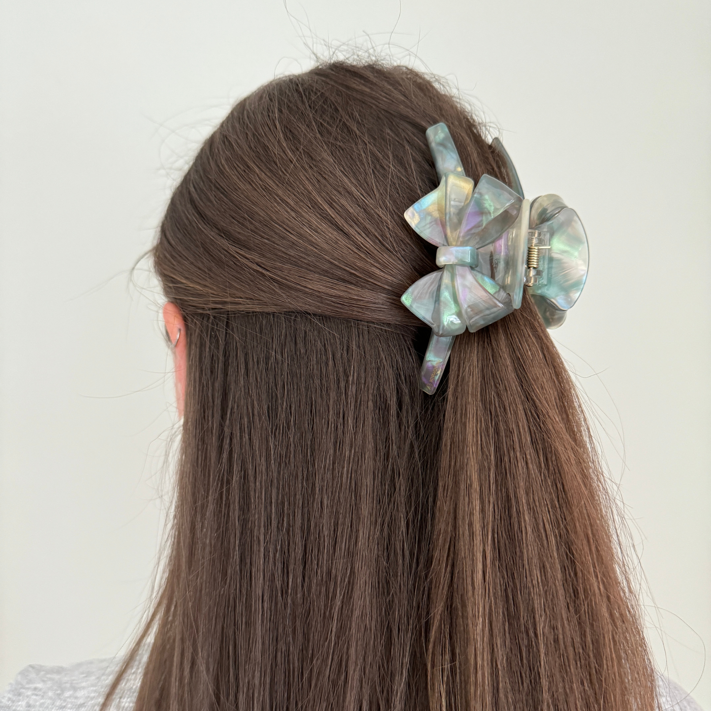 Arianne Cellulose Acetate Bow Hair Claw Clips: Navy