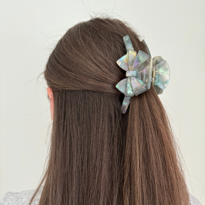 Arianne Cellulose Acetate Bow Hair Claw Clips: Purple