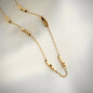 Tanya Cube Beaded Chain Necklace - Square Beaded Paperclip Chain