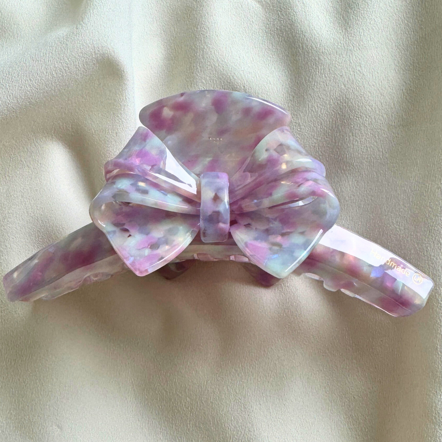 Arianne Cellulose Acetate Bow Hair Claw Clips: Navy