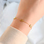 Dainty Flower Bracelet - Gold Flower Trio Bracelet