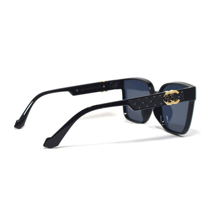 Shade Master Sunglasses with Gold CC Logo - Black