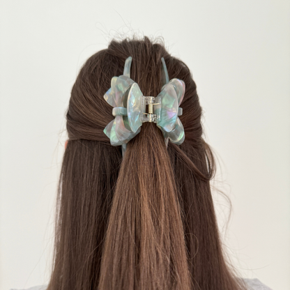 Arianne Cellulose Acetate Bow Hair Claw Clips: Pink