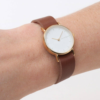 Aurora Brown/cream and gold women's watch