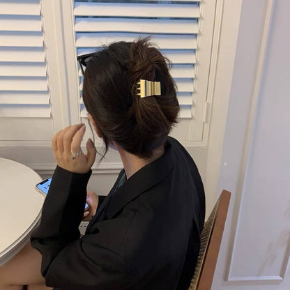 Rina Small Hair Claw | Gold | Hair Accessories | High Ponytail