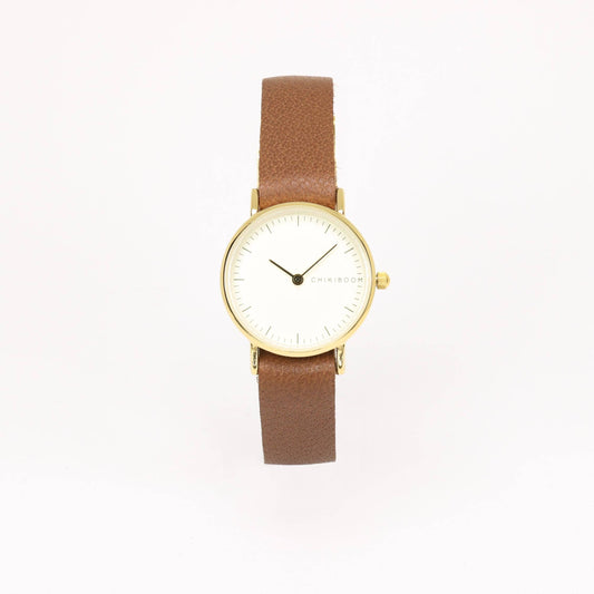 Aurora Brown/cream and gold women's watch