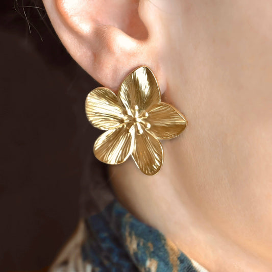 Florence Oversized Flower Earrings - Large Flower Statement