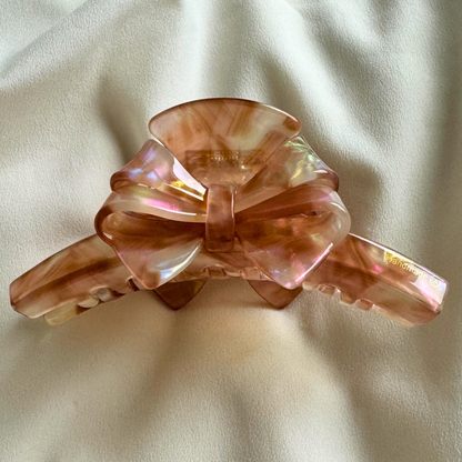 Arianne Cellulose Acetate Bow Hair Claw Clips: Navy