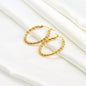Lea Twisted Hoops - Tarnish-free 20 MM Thin Rope Hoop Earrings: Gold