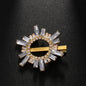 Briella Elegant Crystal Sunburst Hair Clip - Sparkling Rhinestone: Gold