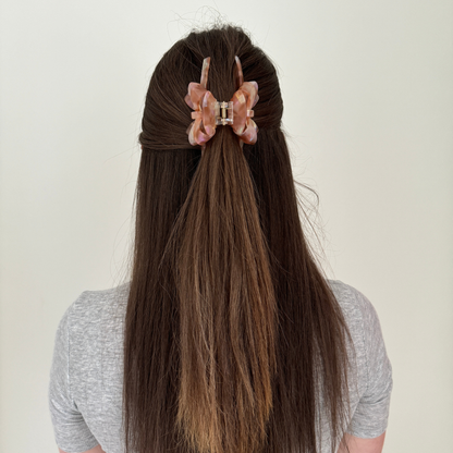 Arianne Cellulose Acetate Bow Hair Claw Clips: Blue