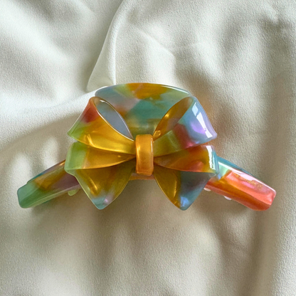 Arianne Cellulose Acetate Bow Hair Claw Clips: Purple