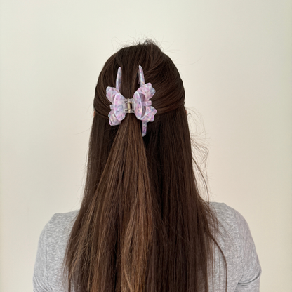 Arianne Cellulose Acetate Bow Hair Claw Clips: Navy