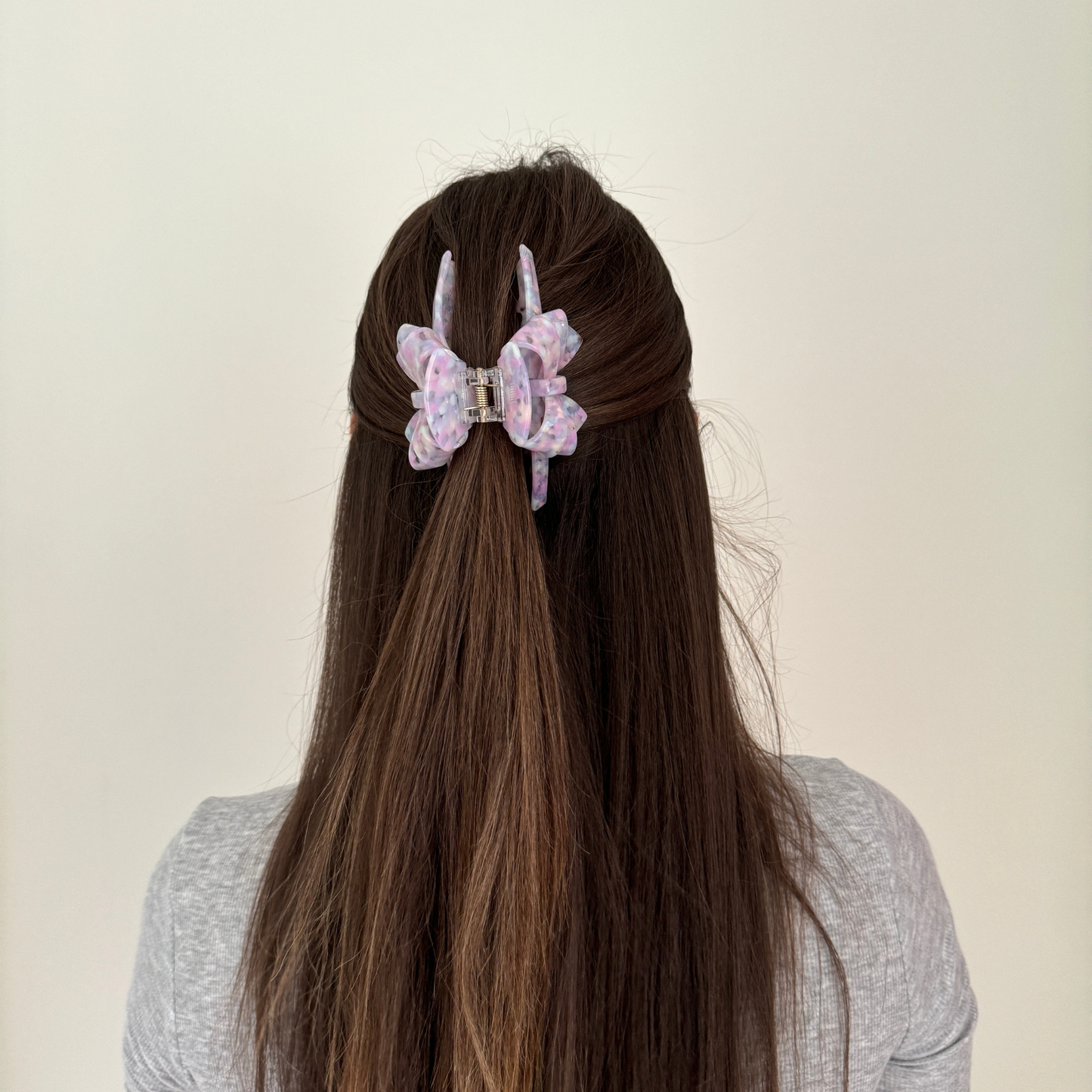 Arianne Cellulose Acetate Bow Hair Claw Clips: Purple