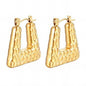 Gold Textured Square Hoop Earrings