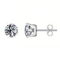 Silver-Tone Cubic Zirconia Stud Earrings