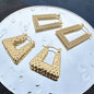 Gold Textured Square Hoop Earrings
